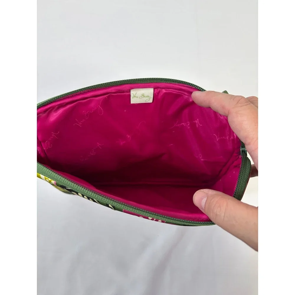 Vera Bradley Green Pink Floral Tablet Laptop Sleeve Tech Case 10x8 Zip Top